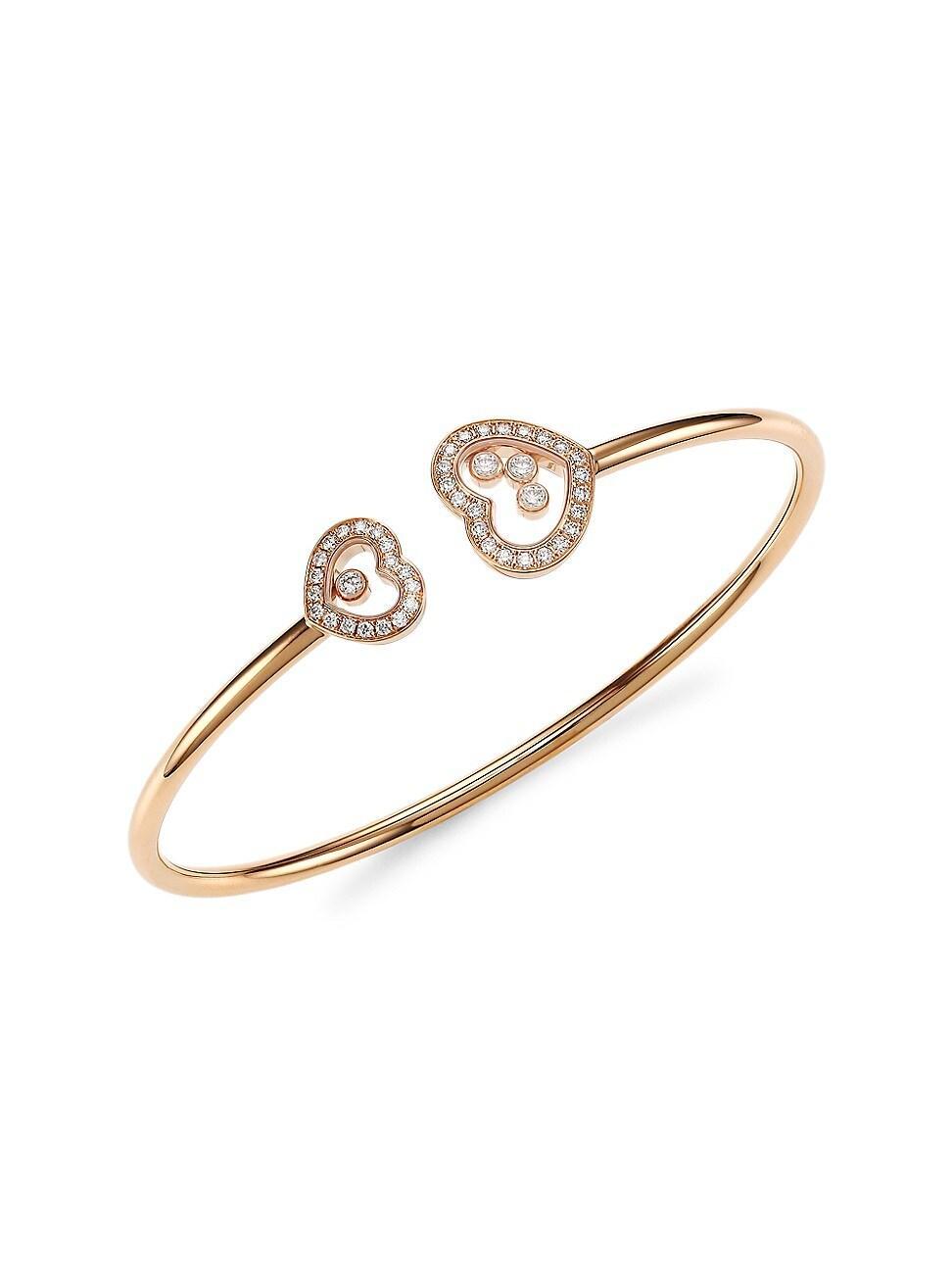 Womens Happy Diamonds 18K Rose Gold & Diamond Bangle Product Image