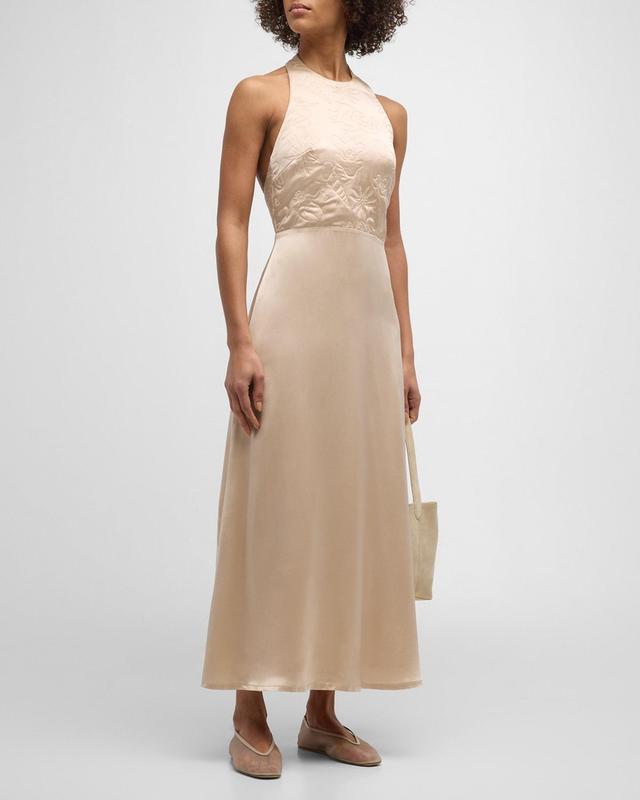 Andrea Silk Backless Halter Dress Product Image