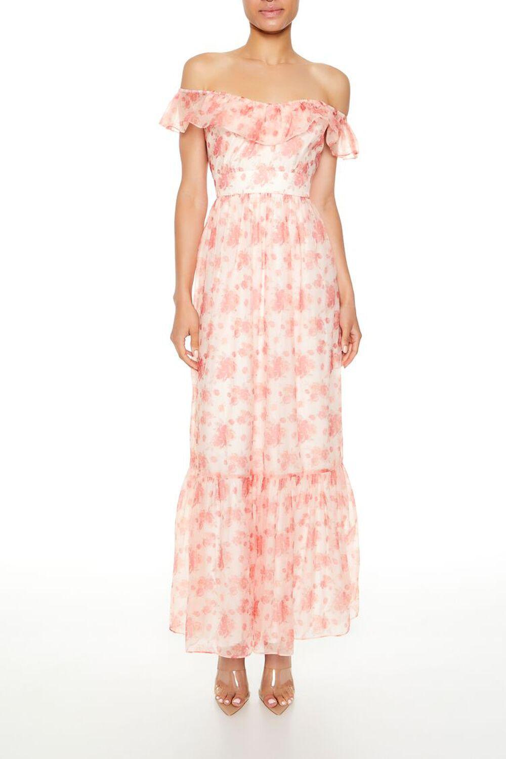 Rose Off-the-Shoulder Maxi Dress | Forever 21 Product Image