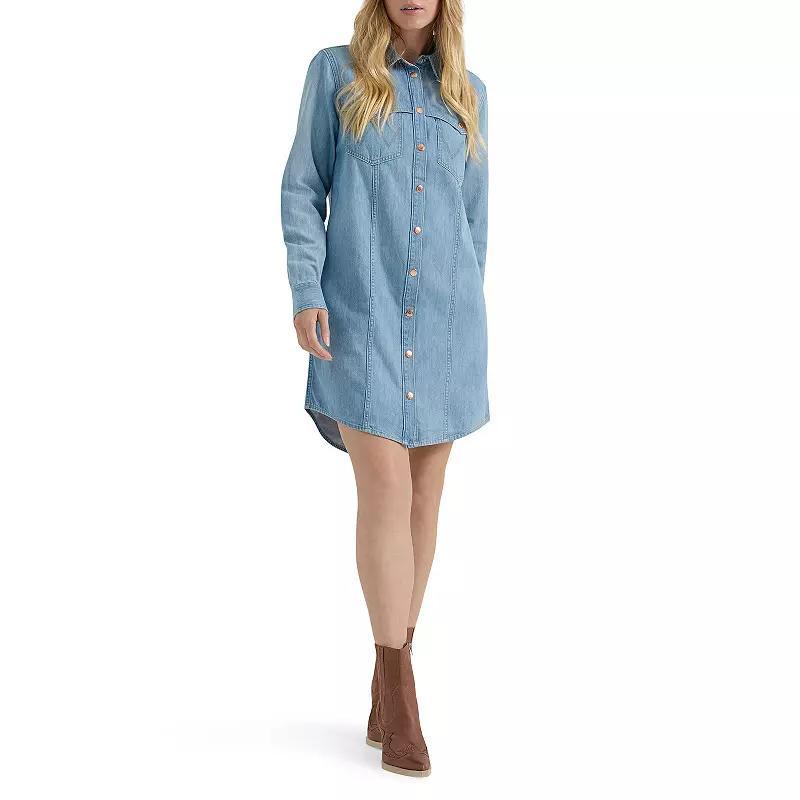 Womens Wrangler Western Denim Shirt Dress product image