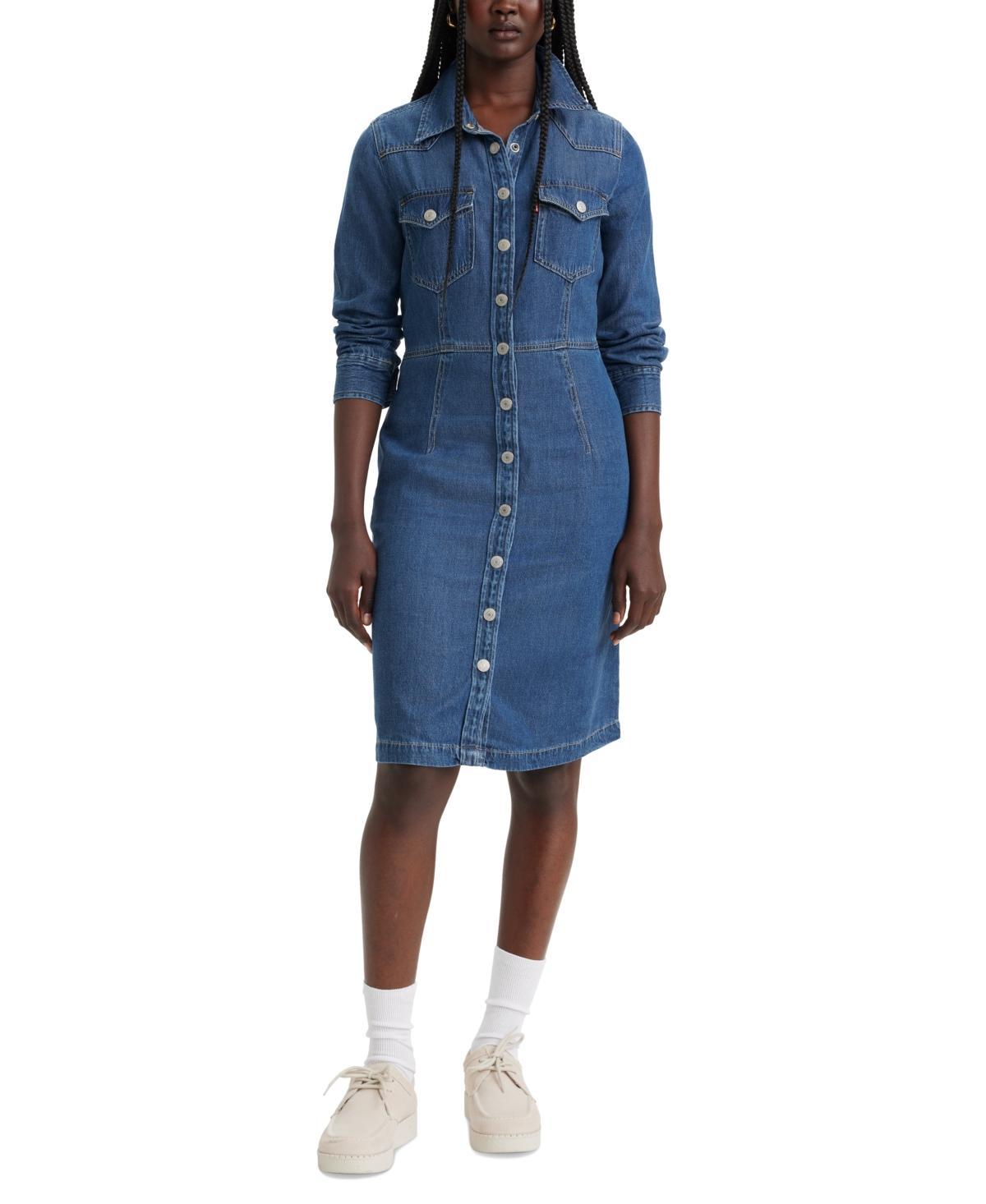 Women's Otto Western Button-Front Denim Dress Product Image