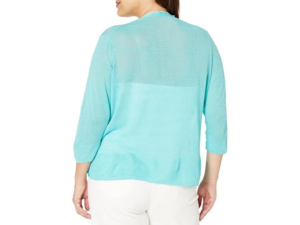 NIC+ZOE Plus Size Four-Way Cardigan (Aqua) Women's Clothing Product Image