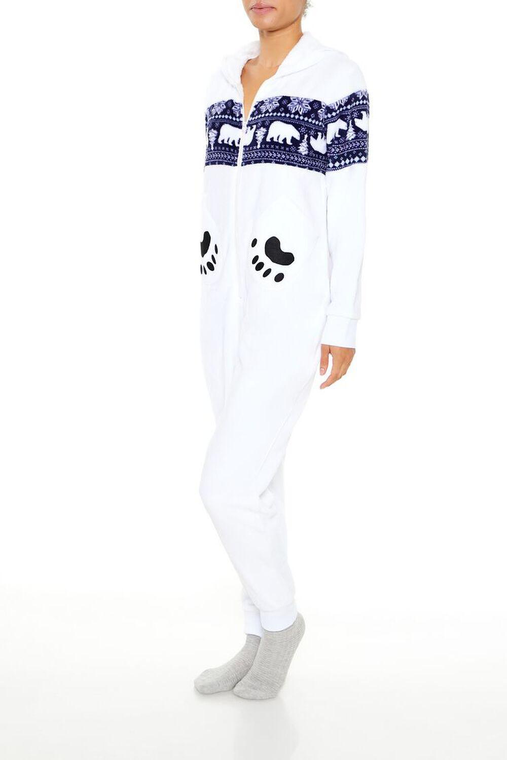 Hooded Polar Bear Jumpsuit | Forever 21 Product Image