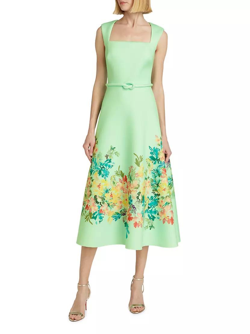 Floral Neoprene Cocktail Dress Product Image