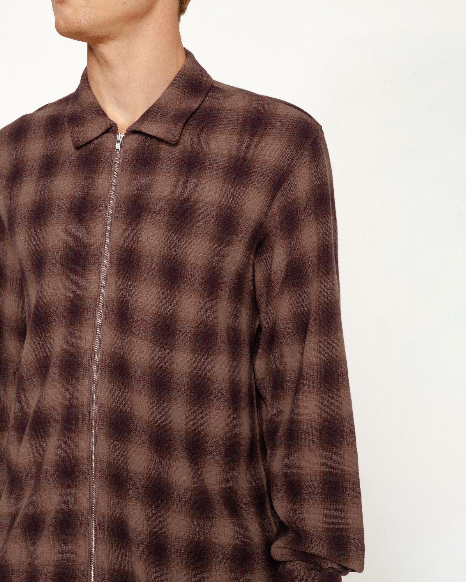 ZIP SHIRT TWISTED YARN PLAID Male Product Image