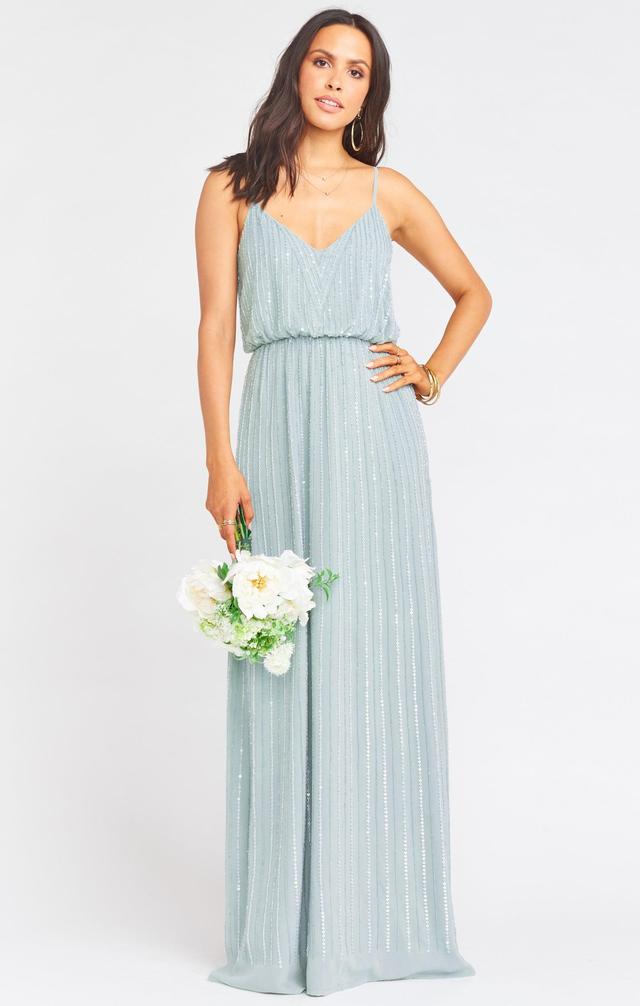 Victoria Maxi Dress ~ Silver Sage Beaded Product Image