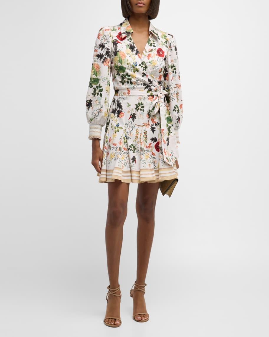 Alisa Wrap Godet Mini Shirtdress Product Image