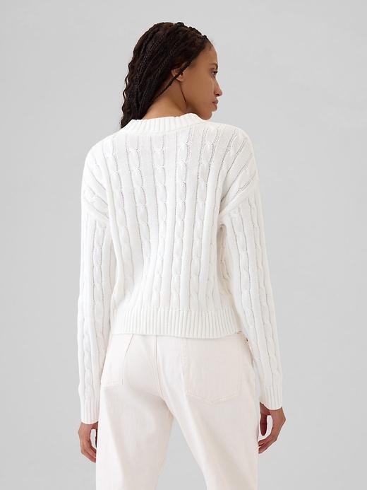 Cable-Knit Cropped Sweater Product Image