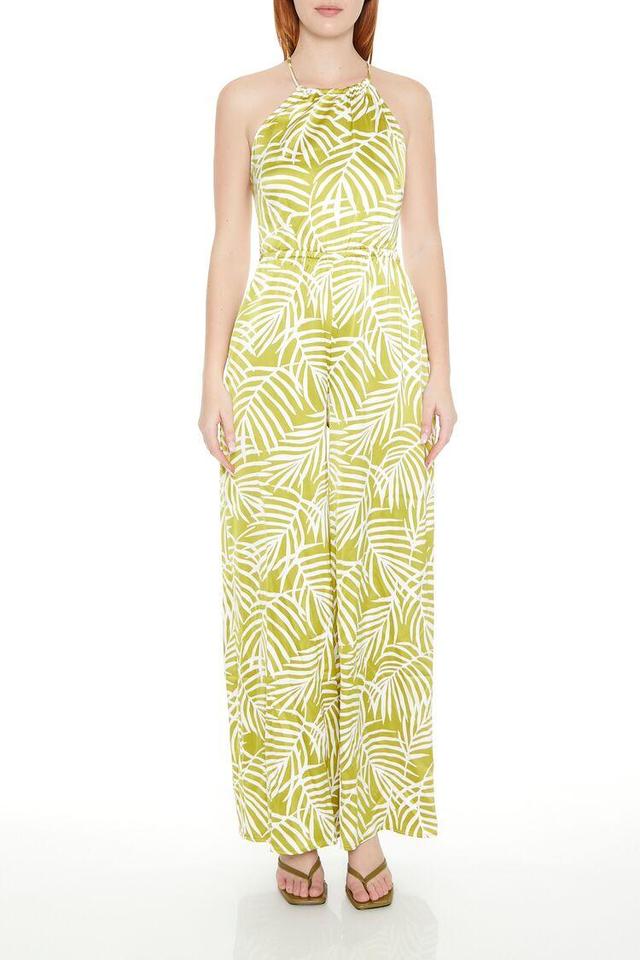 Leaf Print Halter Jumpsuit | Forever 21 Product Image