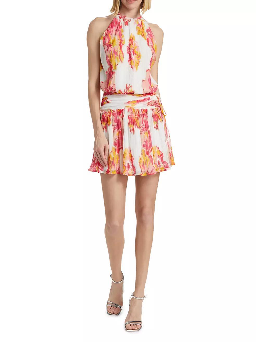 Ollie Floral Plissé Minidress Product Image