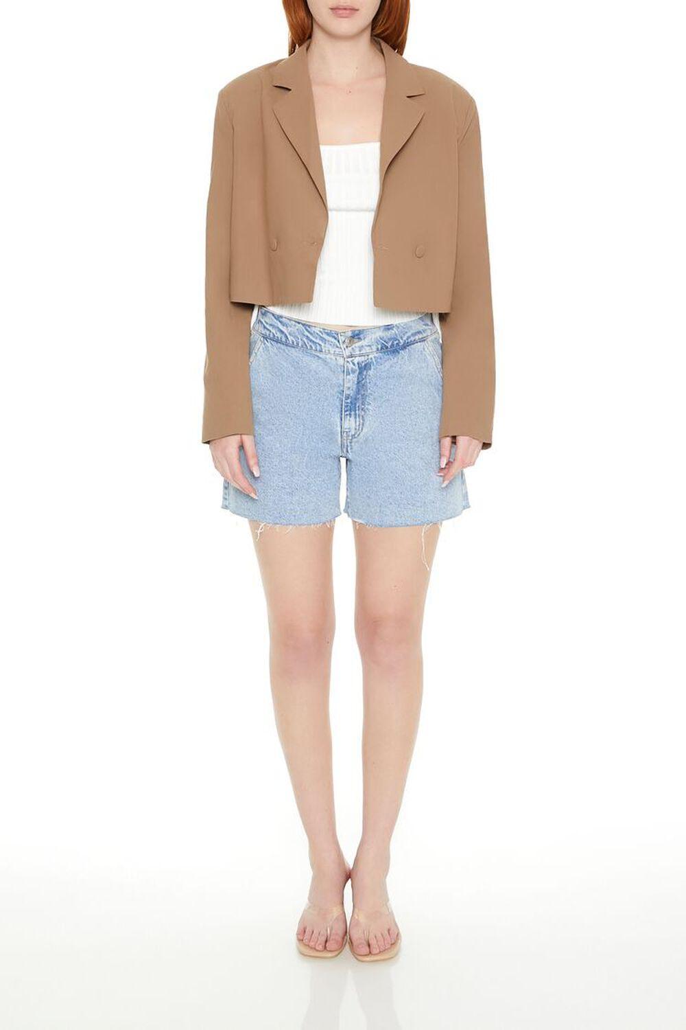 Cropped Double-Breasted Blazer | Forever 21 Product Image