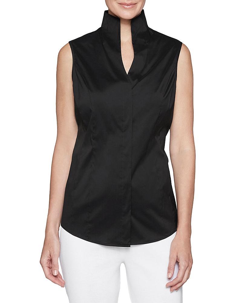 Misook Sleeveless Stand Collar Blouse Product Image