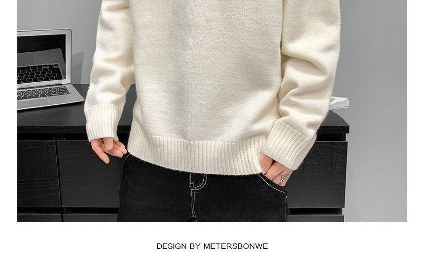 Crew Neck Plain Sweater Product Image