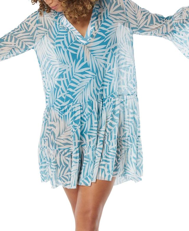 Coco Reef Womens Enchant Printed Bell-Sleeve Cover-Up Dress Product Image