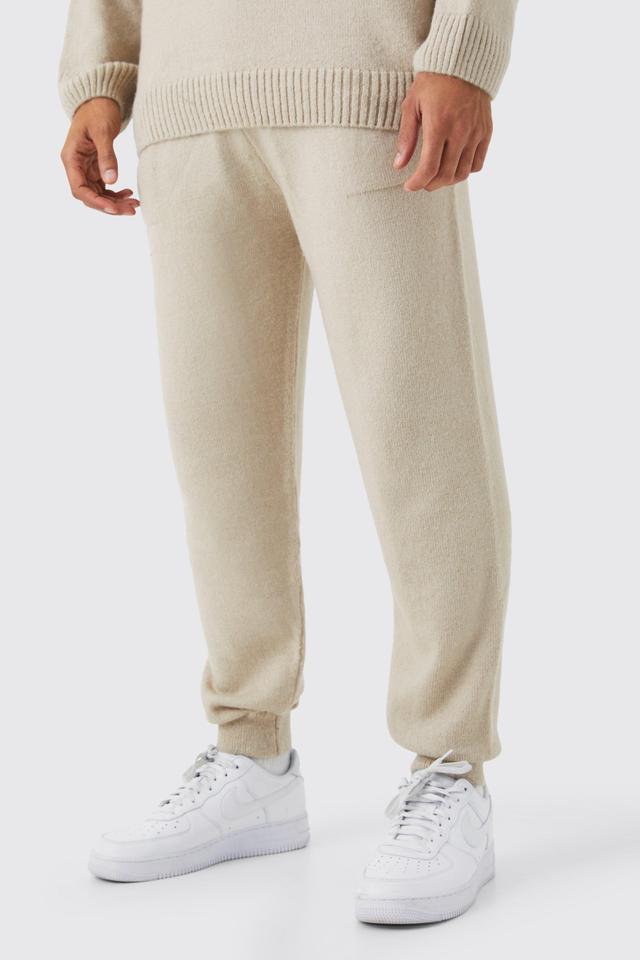 Oversized Homme Brushed Rib Knit Sweatpants | boohooMAN USA Product Image