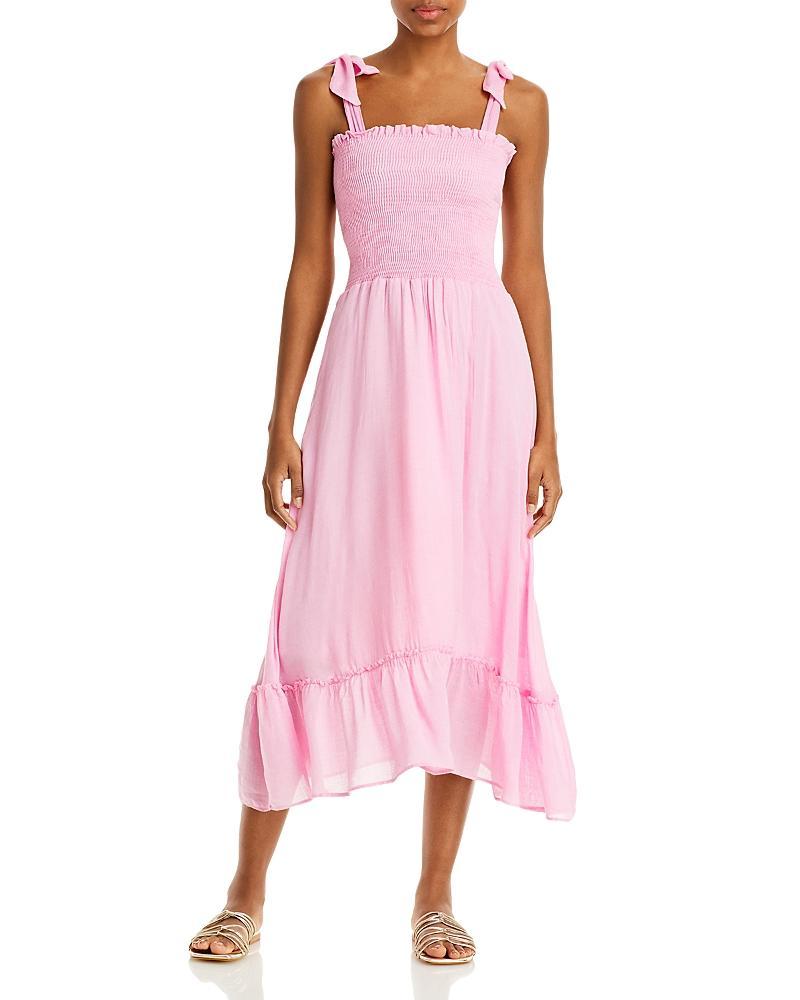 Womens Eddie Sleeveless Smocked Midi-Dress Product Image