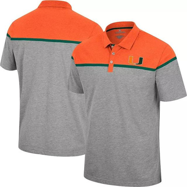 Mens Colosseum Heather Gray Miami Hurricanes Chamberlain Polo Product Image