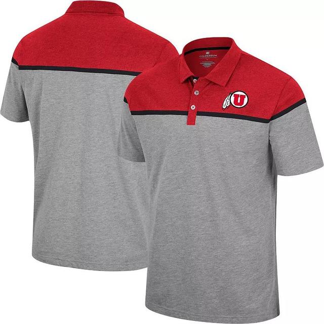 Mens Colosseum Heather Gray Utah Utes Chamberlain Polo Product Image