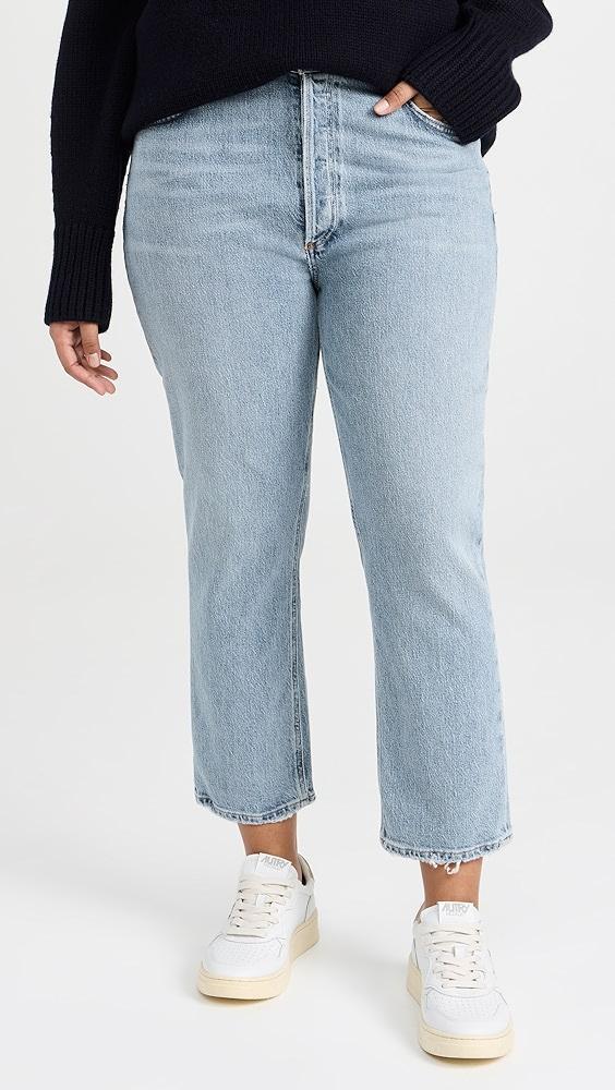 AGOLDE Riley Crop: High Rise Straight Crop Stretch Jeans | Shopbop Product Image