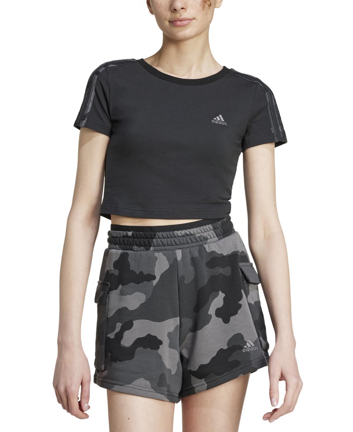 adidas Womens Camo Three Stripe Baby T-Shirt Product Image