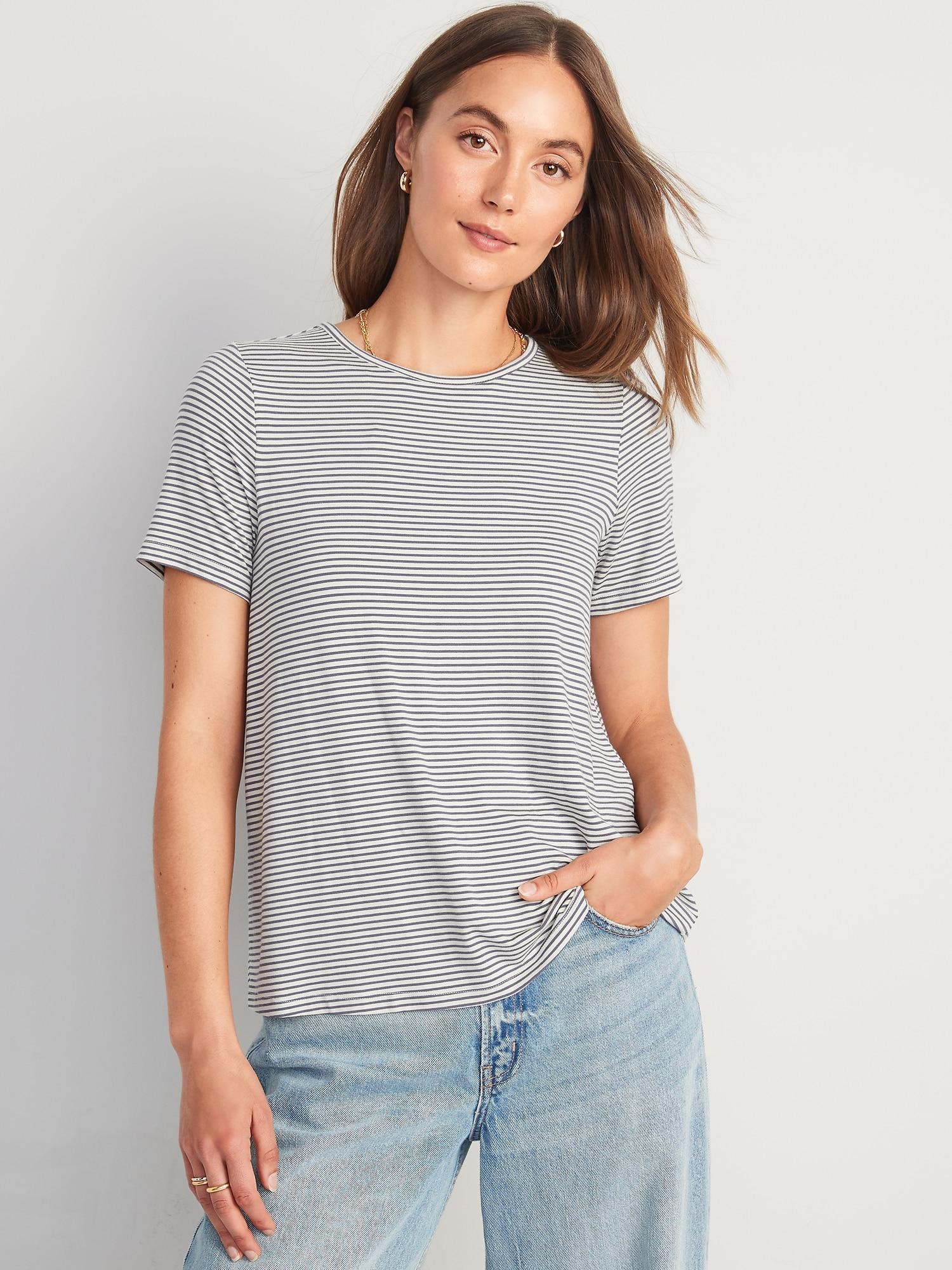 Luxe Striped T-Shirt for Women Product Image