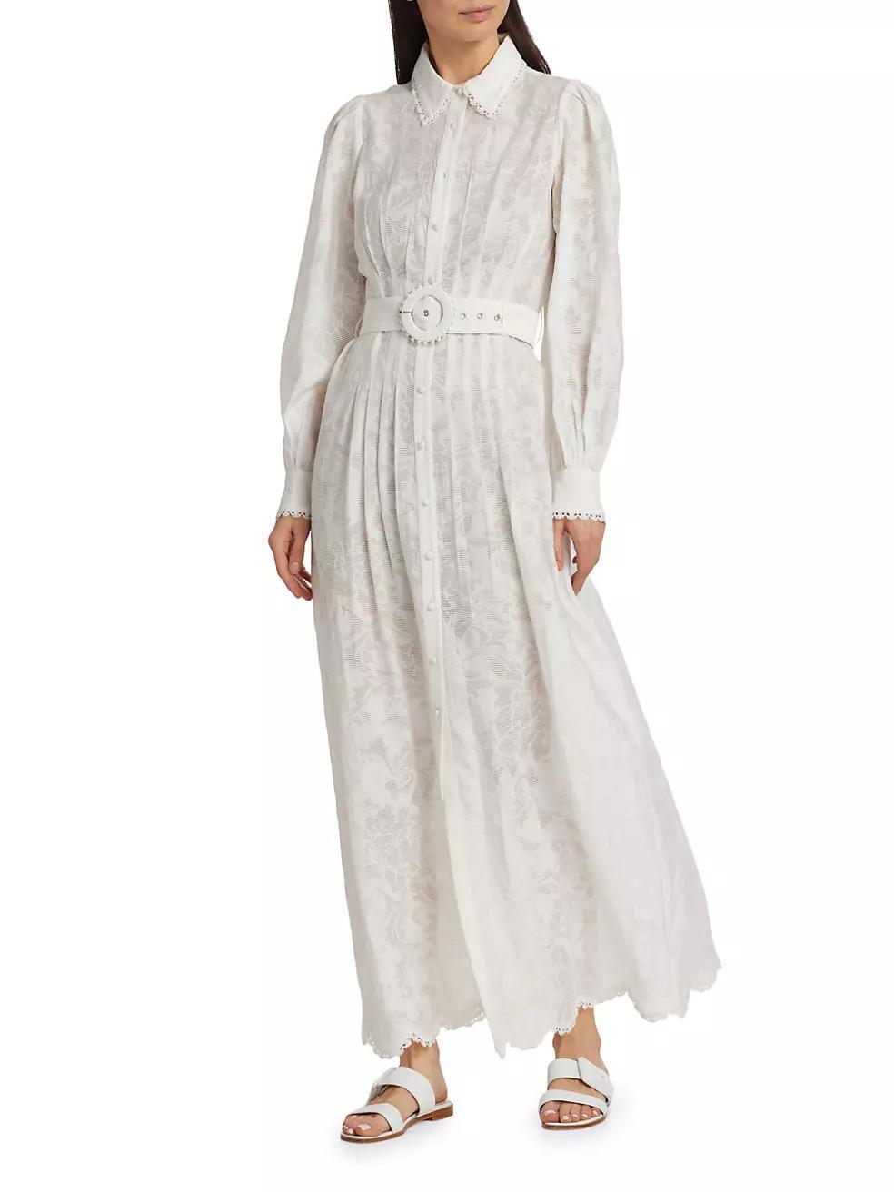 Lace Belted Maxi Shirtdress Product Image