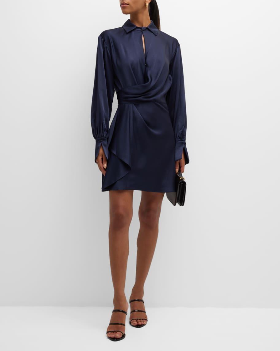 Talit Draped-Front Mini Shirtdress Product Image