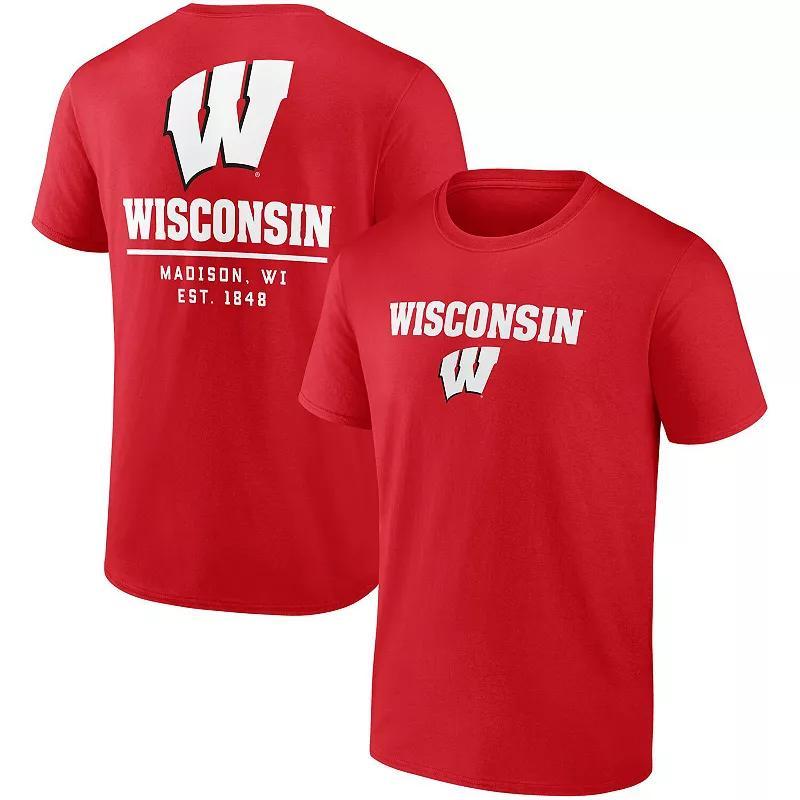 Mens Fanatics Branded Wisconsin Badgers Game Day 2-Hit T-Shirt Product Image