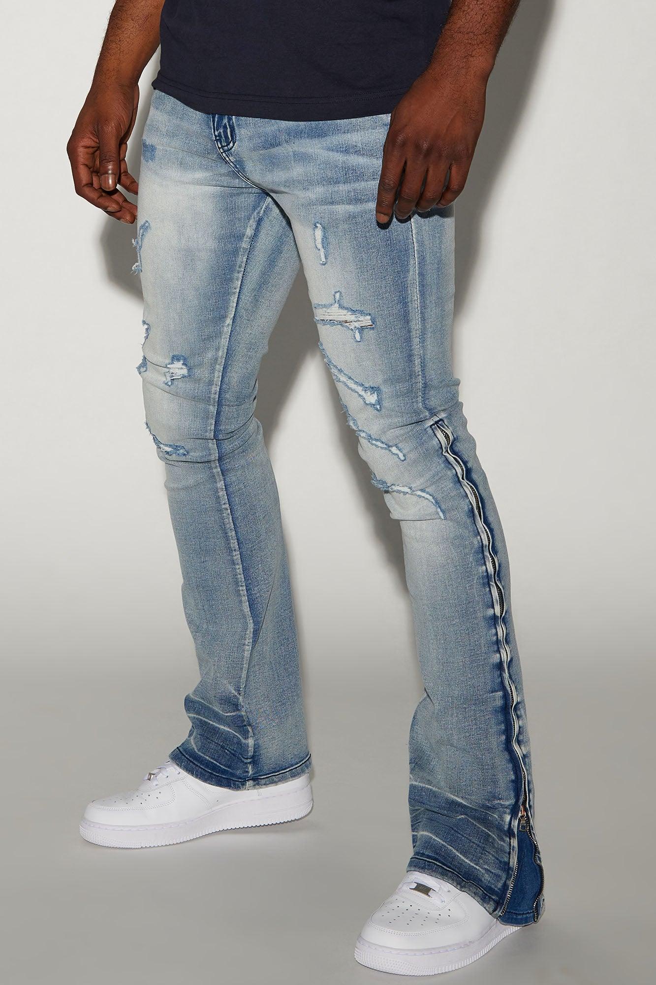 Stand Out Stacked Skinny Flare Jeans - Medium Wash Product Image