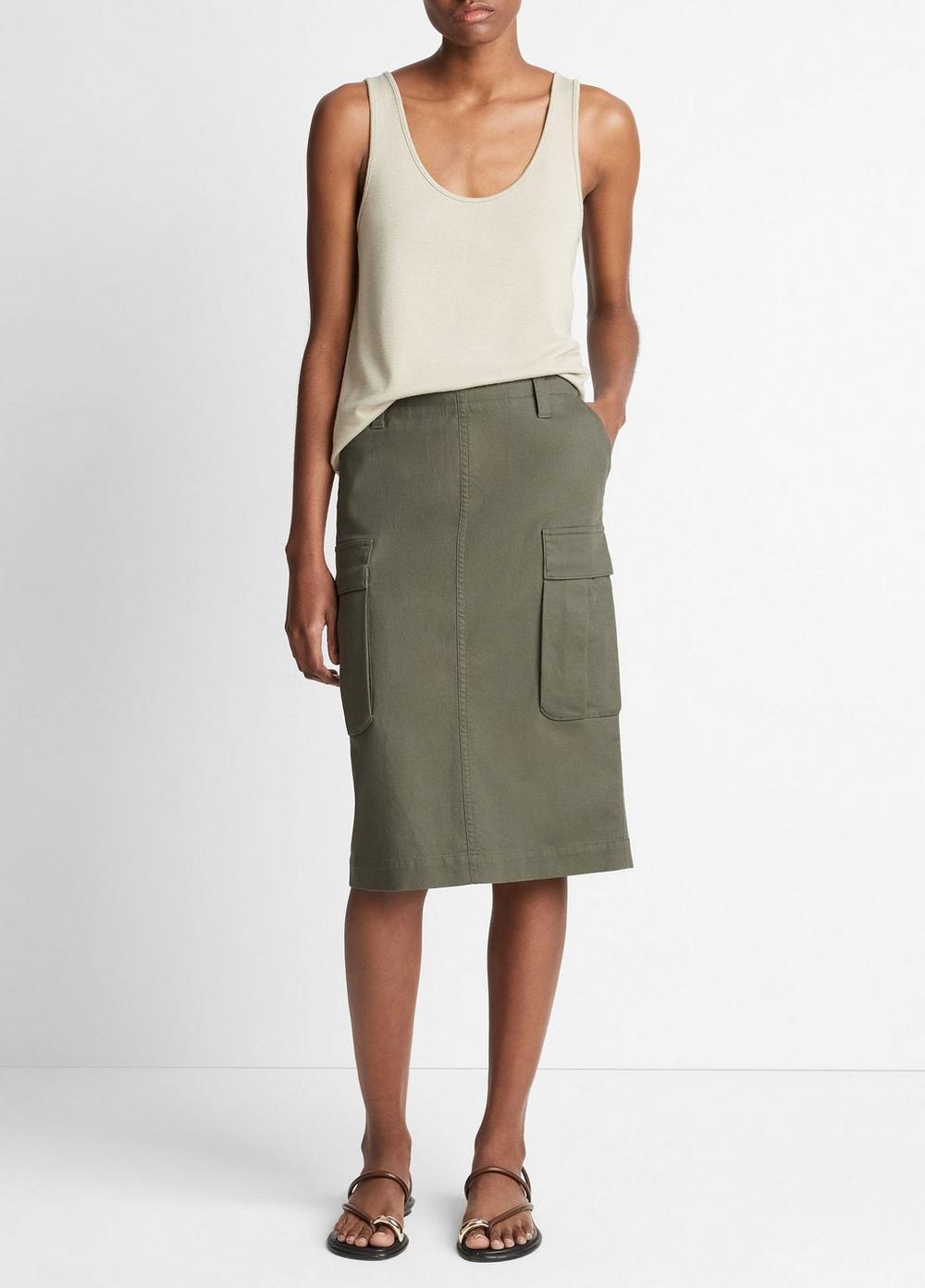 Cotton Low-Rise Utility Cargo Skirt Product Image