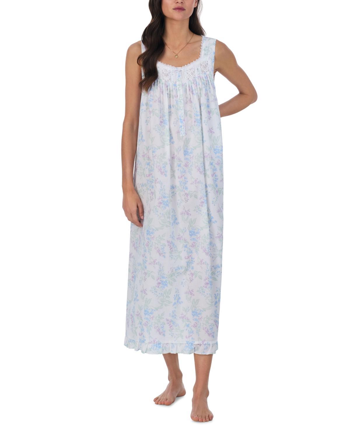 Eileen West Womens Floral Lace-Trim Ballet Nightgown Product Image