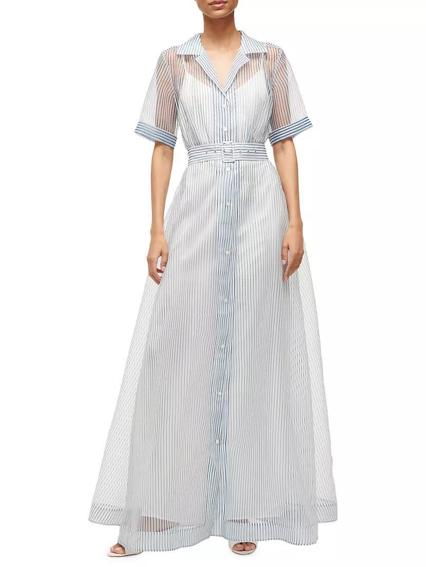 Millie Belted Striped Organza Maxi Dress Product Image