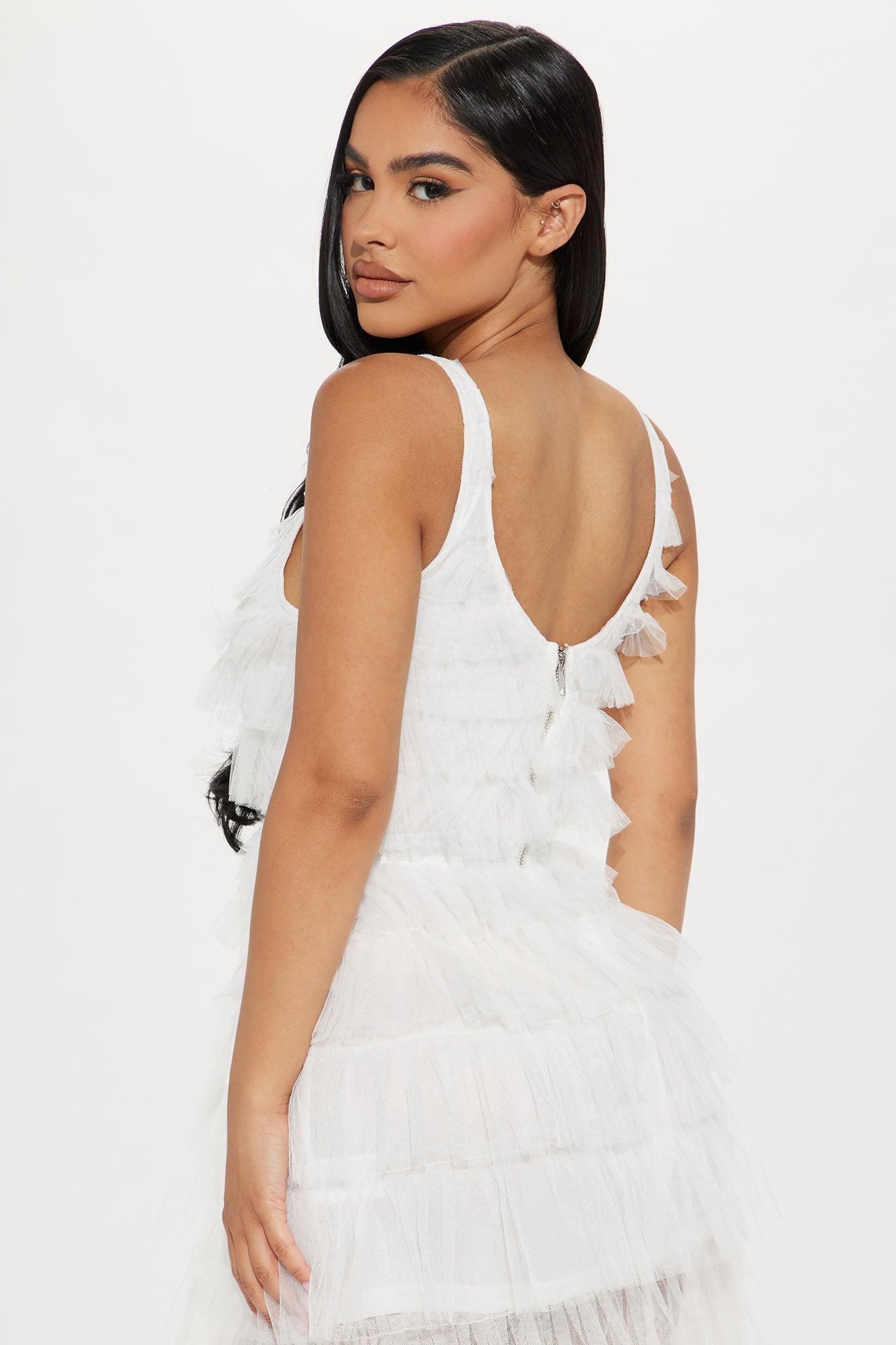 Dana Tulle Mini Dress - Ivory Product Image