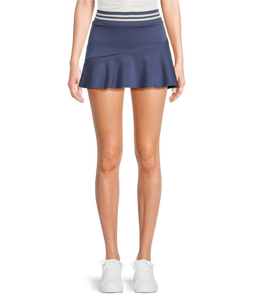 Honey & Sparkle Striped Waist With Asymmetrical Tier Athletic Skirt Product Image