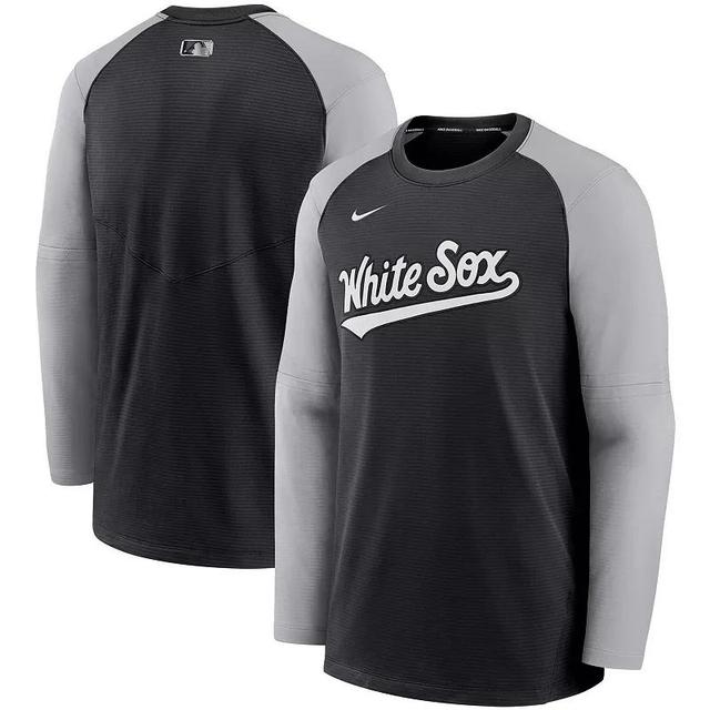 Mens Nike /Gray Chicago White Sox Authentic Collection Pregame Performance Raglan Pullover Sweatshirt Product Image