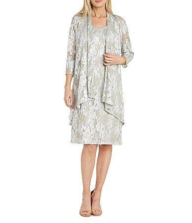 R  M Richards 34 Sleeve Round Neck Pleated Floral 2 Product Image