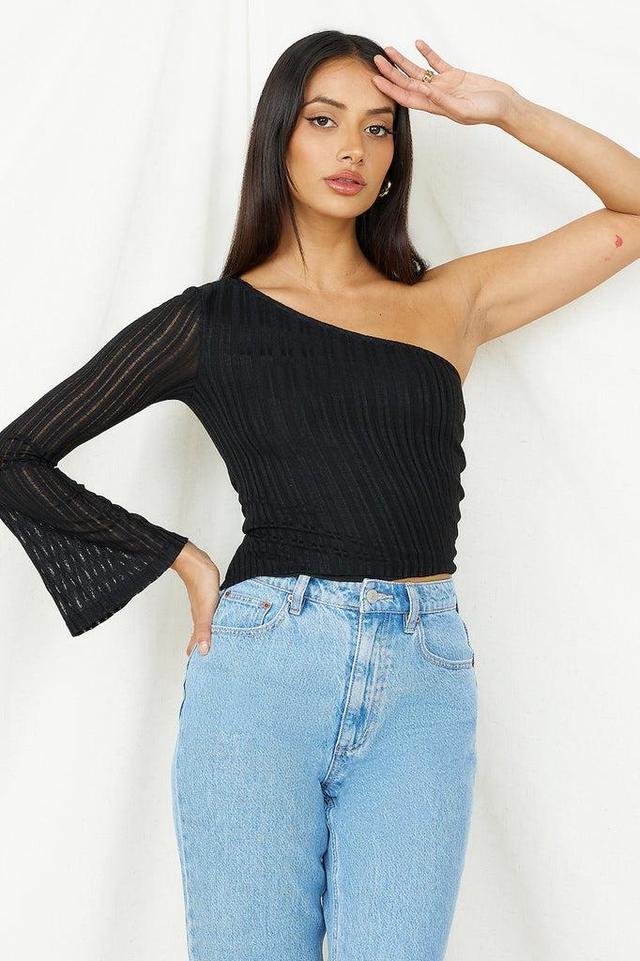 Hand On My Heart Crop Top Black Product Image