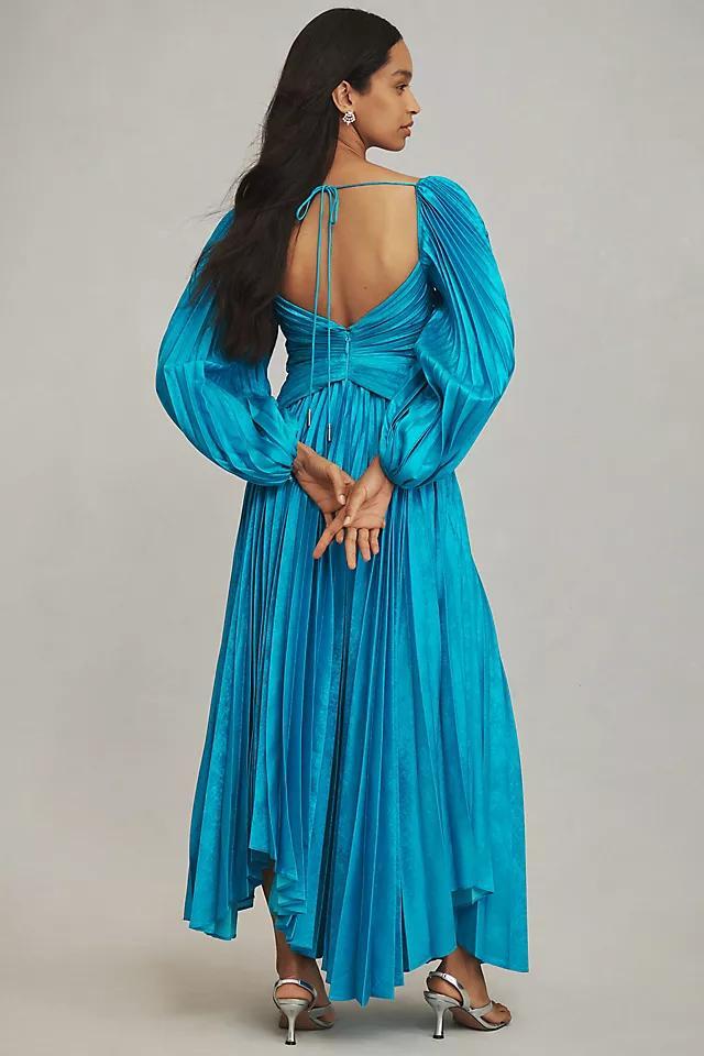 Acler Larimer Long-Sleeve V-Neck Pleated Maxi Dress Product Image