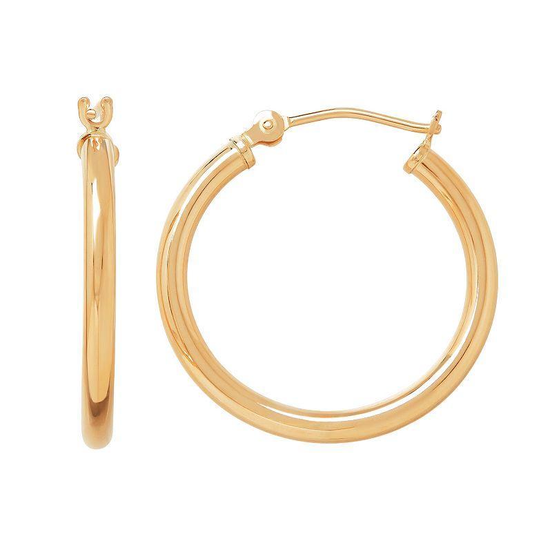 Everlasting Gold 14k Gold Tube Hoop Earrings, Womens Product Image