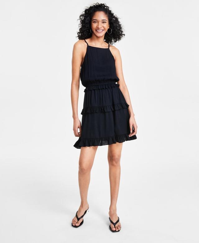 Bar Iii Womens Ruffled Sleeveless Mini Dress, Created for Macys Product Image