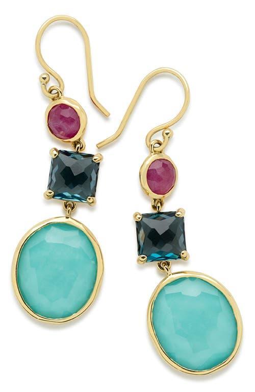 Womens Lollipop 18K Yellow Gold & Multi-Stone Triple-Drop Earrings Product Image