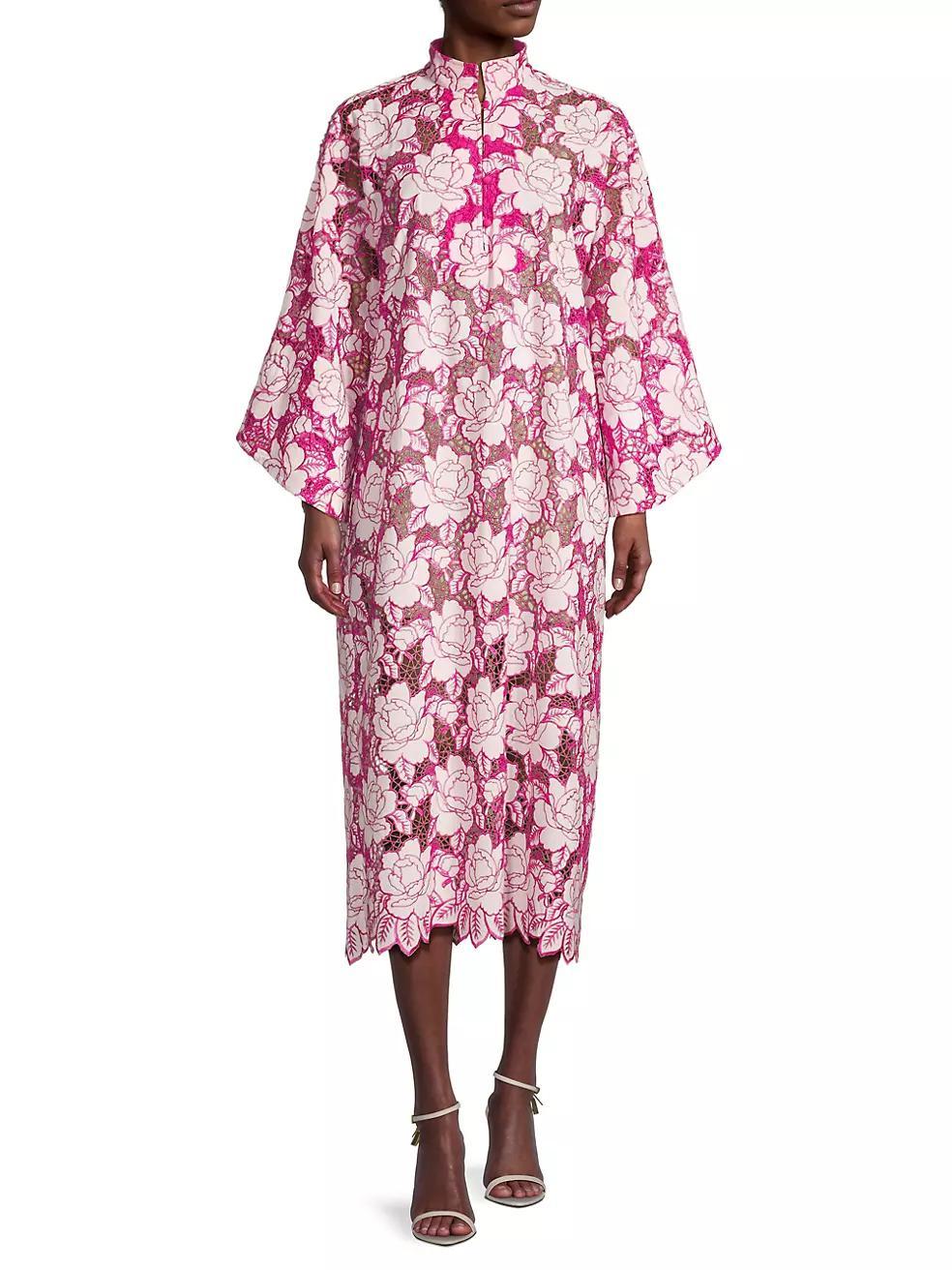 Floral Lace Caftan Maxi Dress Product Image