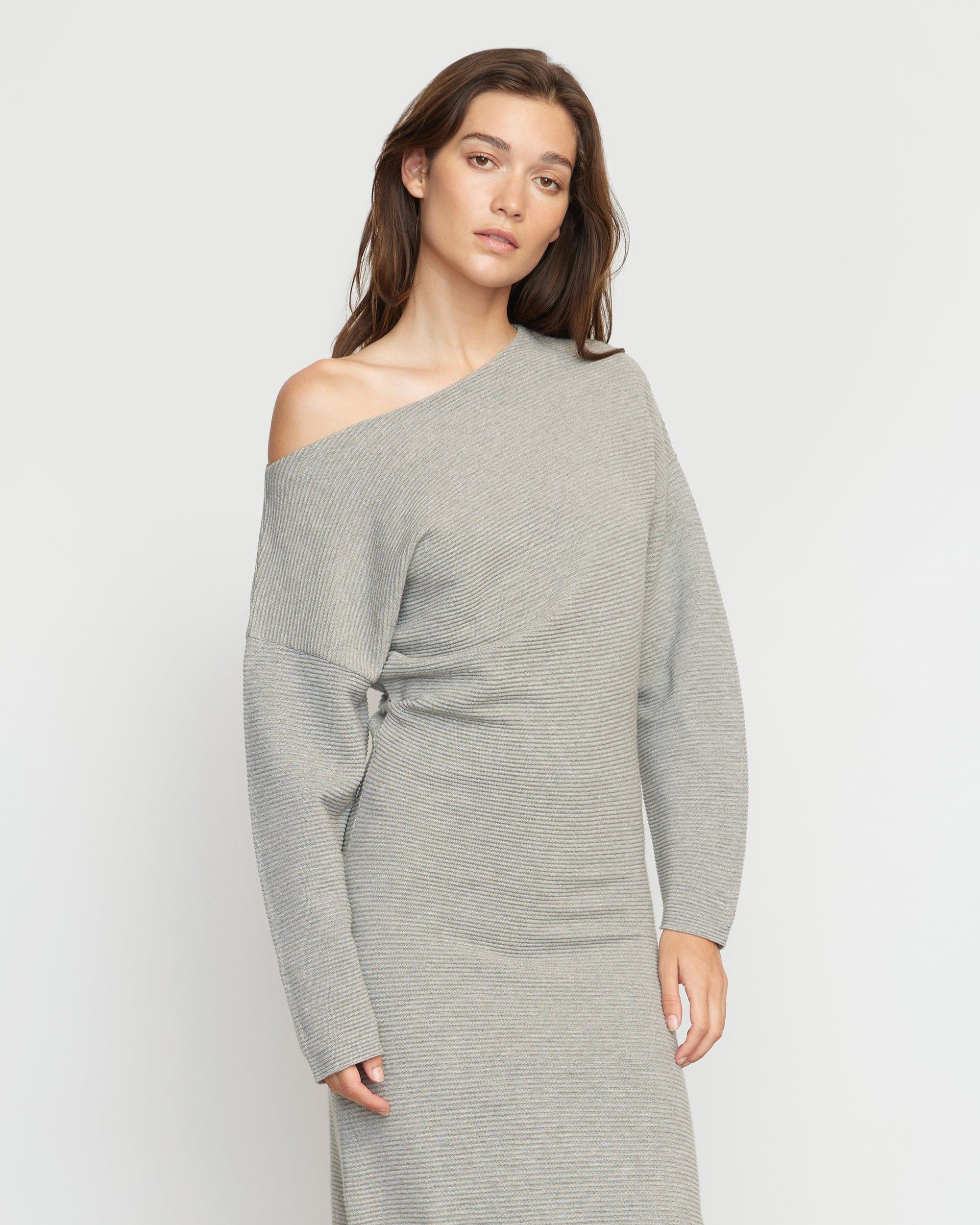 Zora Ribbed Off-Shoulder Dress Product Image