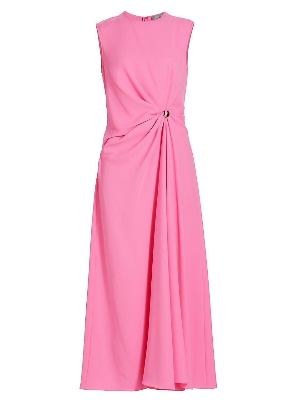 Womens Twist-Waist Crepe Midi-Dress Product Image