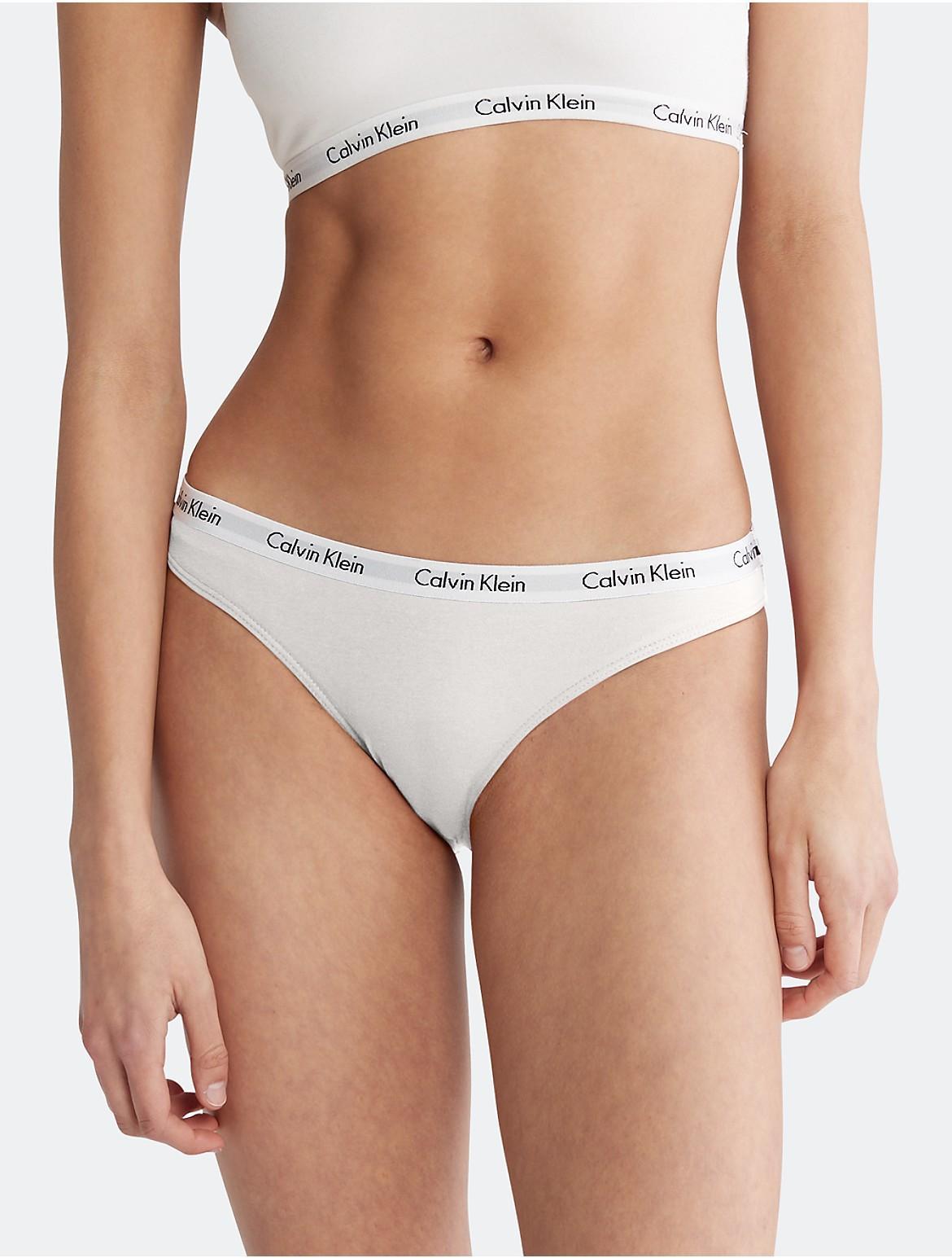 Calvin Klein Womens Carousel Logo Cotton Bikini - White - XL Product Image