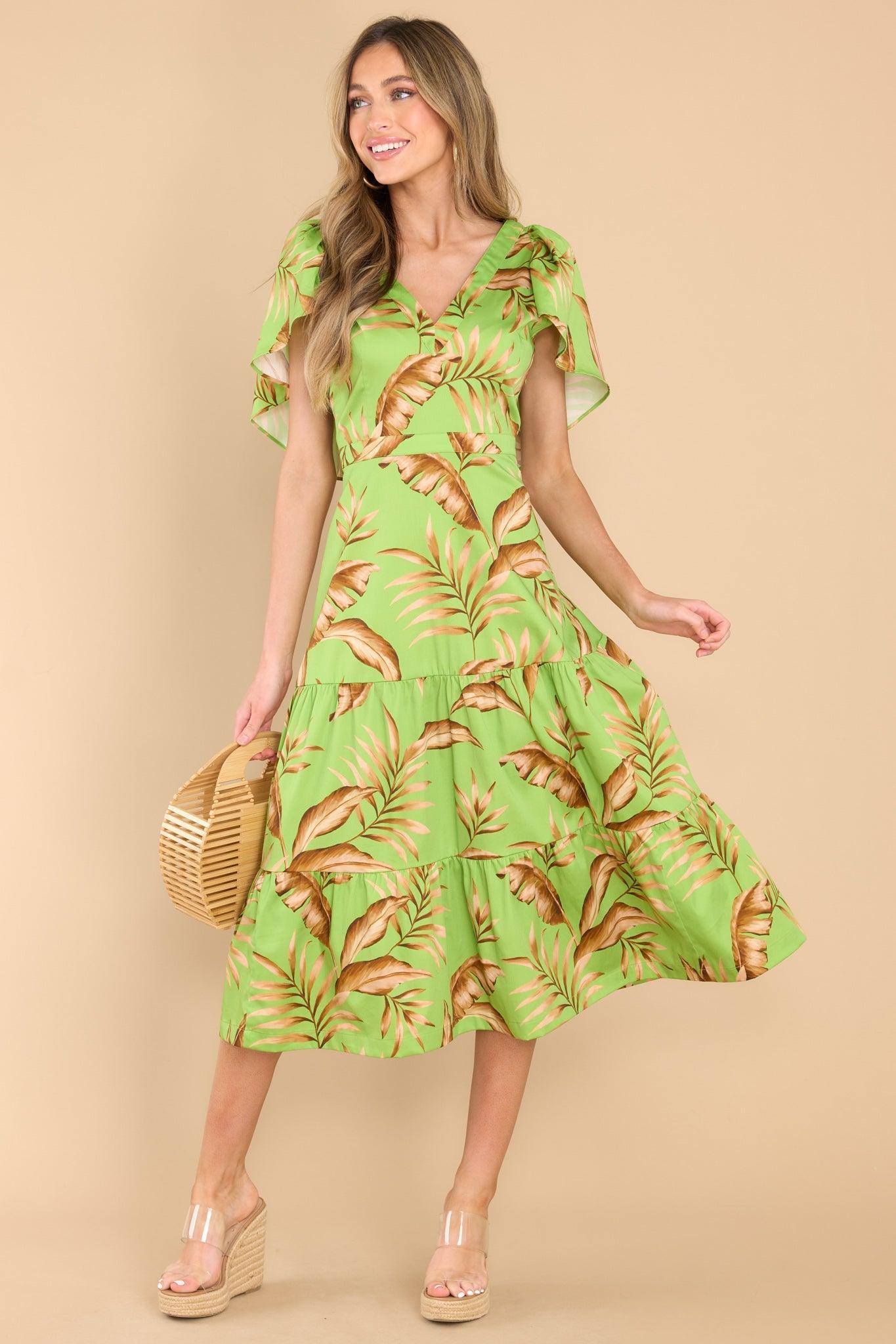 Diana Palma Midi Dress Green Product Image