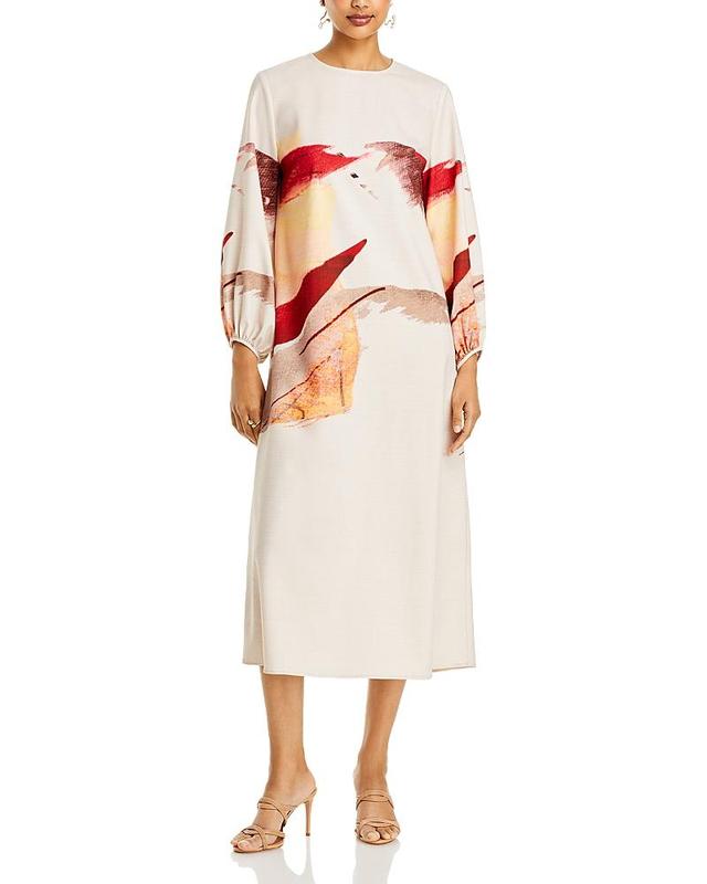 Misook Painted Sunset Long Sleeve Maxi Dress Product Image