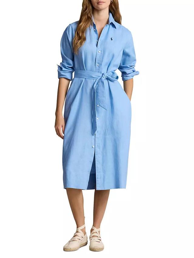 Linen Belted Shirtdress Product Image