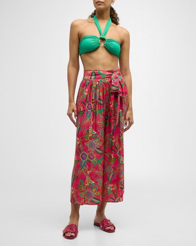 Flamingo Palazzo Cropped Pants Product Image