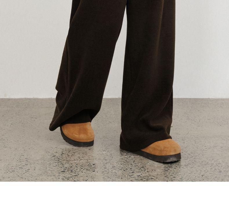 Drawstring Waist Plain Wide Leg Pants Product Image